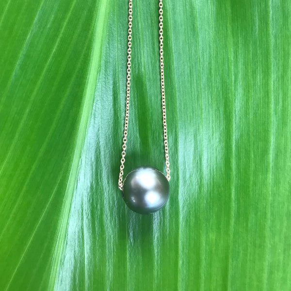 Floating tahitian pearl necklace sales
