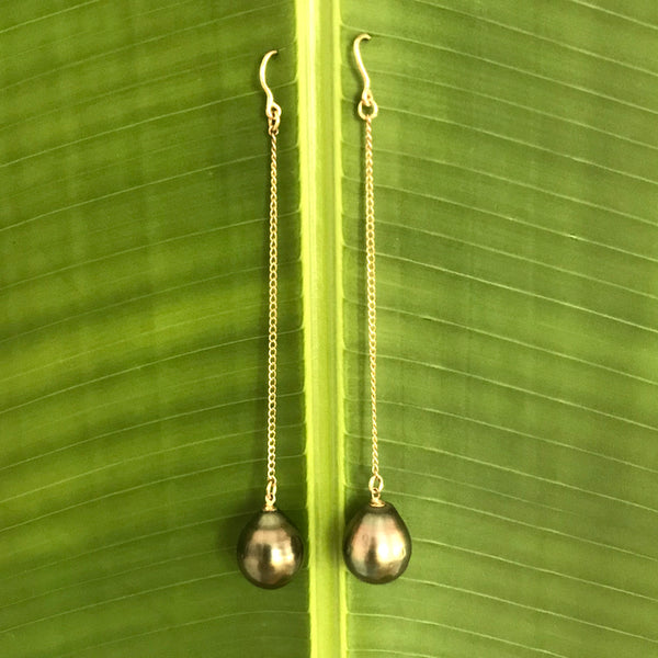 TAHITIAN PEARL DROP EARRINGS