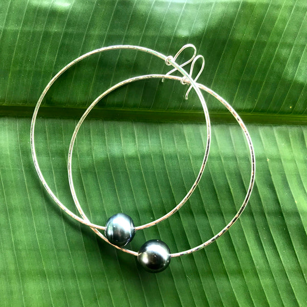 TAHITIAN PEARL HOOPS