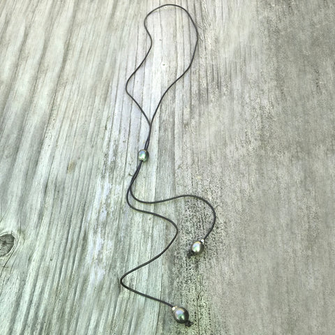 TAHITIAN PEARL LARIAT NECKLACE